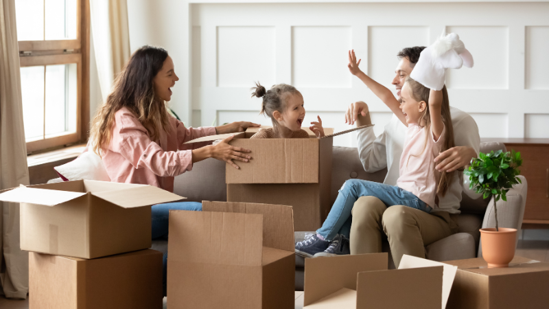 young family in first home
